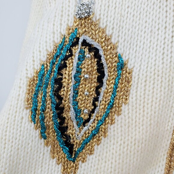 Vintage Dana Scott Embellished Christmas Ornament Holiday Glam Nostalgia Sweater - Picture 13 of 16